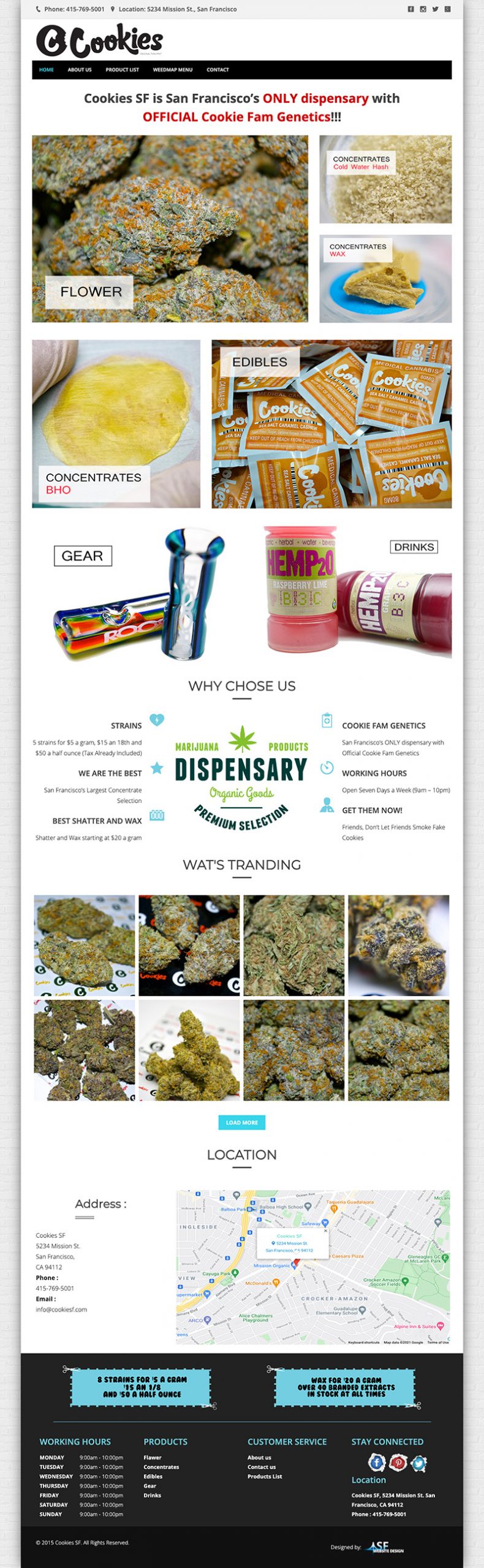 Weed Dispensary Website Design in San Francisco