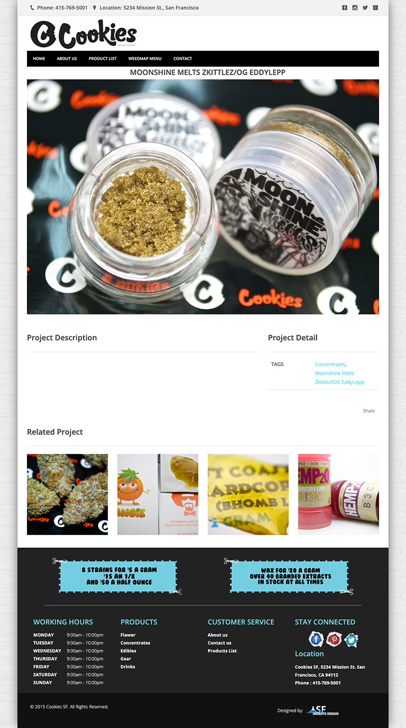 Product Page Weed Store Design