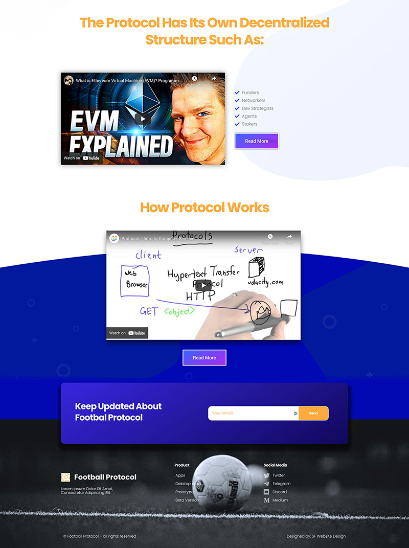 Footbal Protocol Crypto Website Design Homepage Designed 2