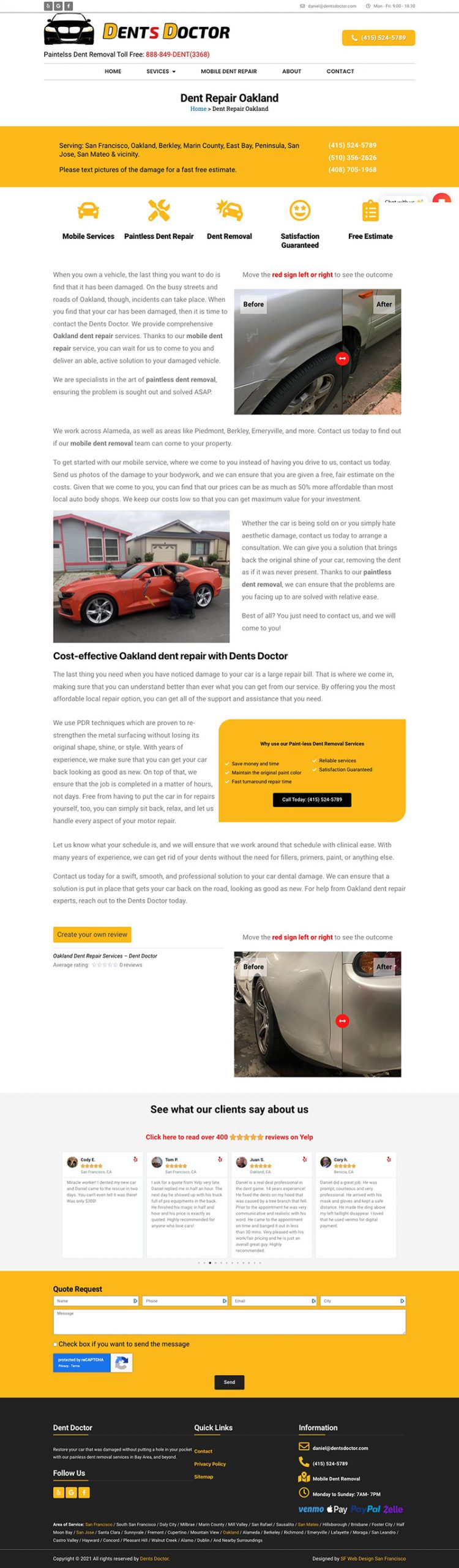 auto body shop website design San Francisco